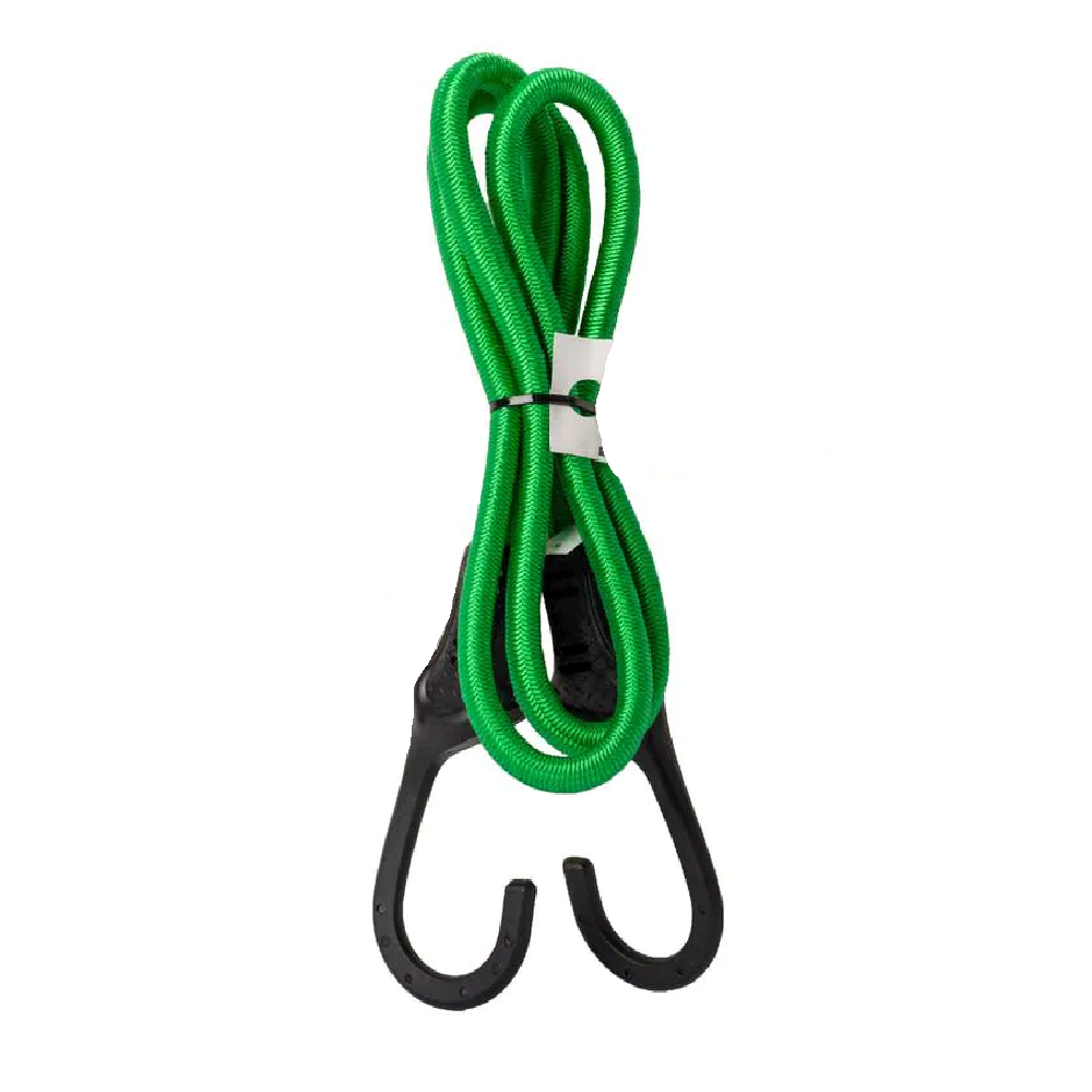 HardwareCity TOUGH & ELASTIC Bungee Cord With Plastic Coated Steel Hooks Green